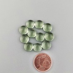 Ametista Verde Prasiolite Idrotermale Forma Tondo Cabochon Liscio Fatto a Mano 8mm 1pz