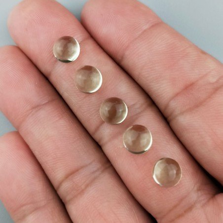 Ametista Verde Prasiolite Idrotermale Forma Tondo Cabochon Liscio Fatto a Mano 7mm 1pz