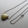 Collana Girocollo Con Catena Brunito Argento 925 E Serpentite Pentagono Gocce Piatte Sfaccettate A mano