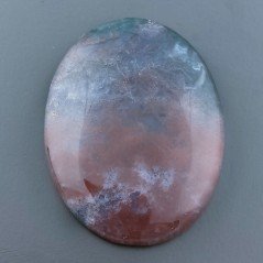 Agata Crazy Lace Naturale Forma Ovale Piatto Cabochon Liscio Fatto a Mano 39X27X5mm 11,10gm 1pz