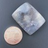 Agata Fossile Grigio Naturale FormaCuscino Piatto Cabochon Liscio Fatto a Mano 27X21X5mm 6,30gm 1pz