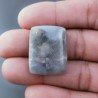 Agata Fossile Grigio Naturale FormaCuscino Piatto Cabochon Liscio Fatto a Mano 27X21X5mm 6,30gm 1pz