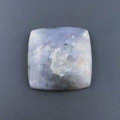 Agata Fossile Grigio Naturale FormaCuscino Piatto Cabochon Liscio Fatto a Mano 22X22X5mm 4,60gm 1pz