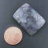 Agata Fossile Grigio Naturale FormaCuscino Piatto Cabochon Liscio Fatto a Mano 27X19X5mm 5,75gm 1pz