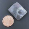 Agata Fossile Grigio Naturale FormaCuscino Piatto Cabochon Liscio Fatto a Mano 23X19X6mm 5,41gm 1pz