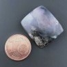 Agata Fossile Grigio Naturale FormaCuscino Piatto Cabochon Liscio Fatto a Mano 23X20X5mm 6,22gm 1pz