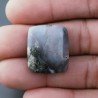 Agata Fossile Grigio Naturale FormaCuscino Piatto Cabochon Liscio Fatto a Mano 23X20X5mm 6,22gm 1pz