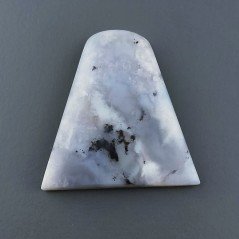 Agata Fossile Grigio Naturale FormaFantasia Piatto Cabochon Liscio Fatto a Mano 24X23X5mm 3,90gm 1pz