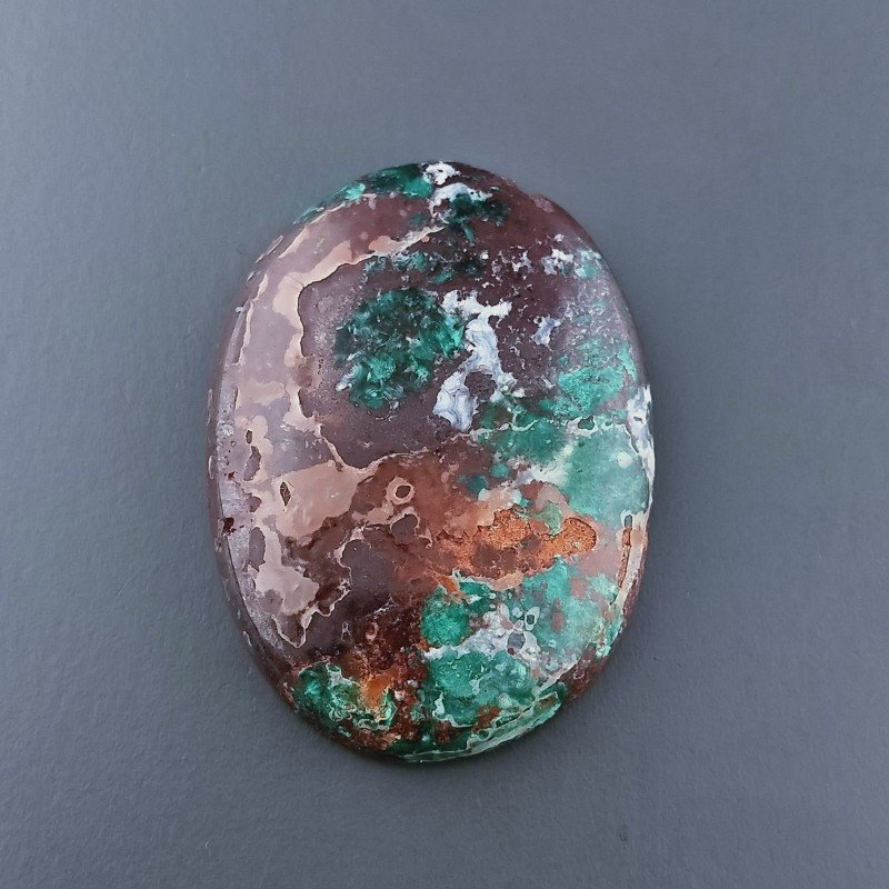 Crisocola Naturale Forma Ovale Piatto Cabochon Liscio Fatto a Mano 32X23x5mm 7.90gm 1pz