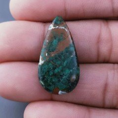 Crisocola Naturale Forma Goccia Piatto Cabochon Liscio Fatto a Mano 30X15x4mm 4,40gm 1pz