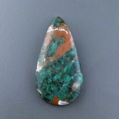 Crisocola Naturale Forma Goccia Piatto Cabochon Liscio Fatto a Mano 30X15x4mm 4,40gm 1pz