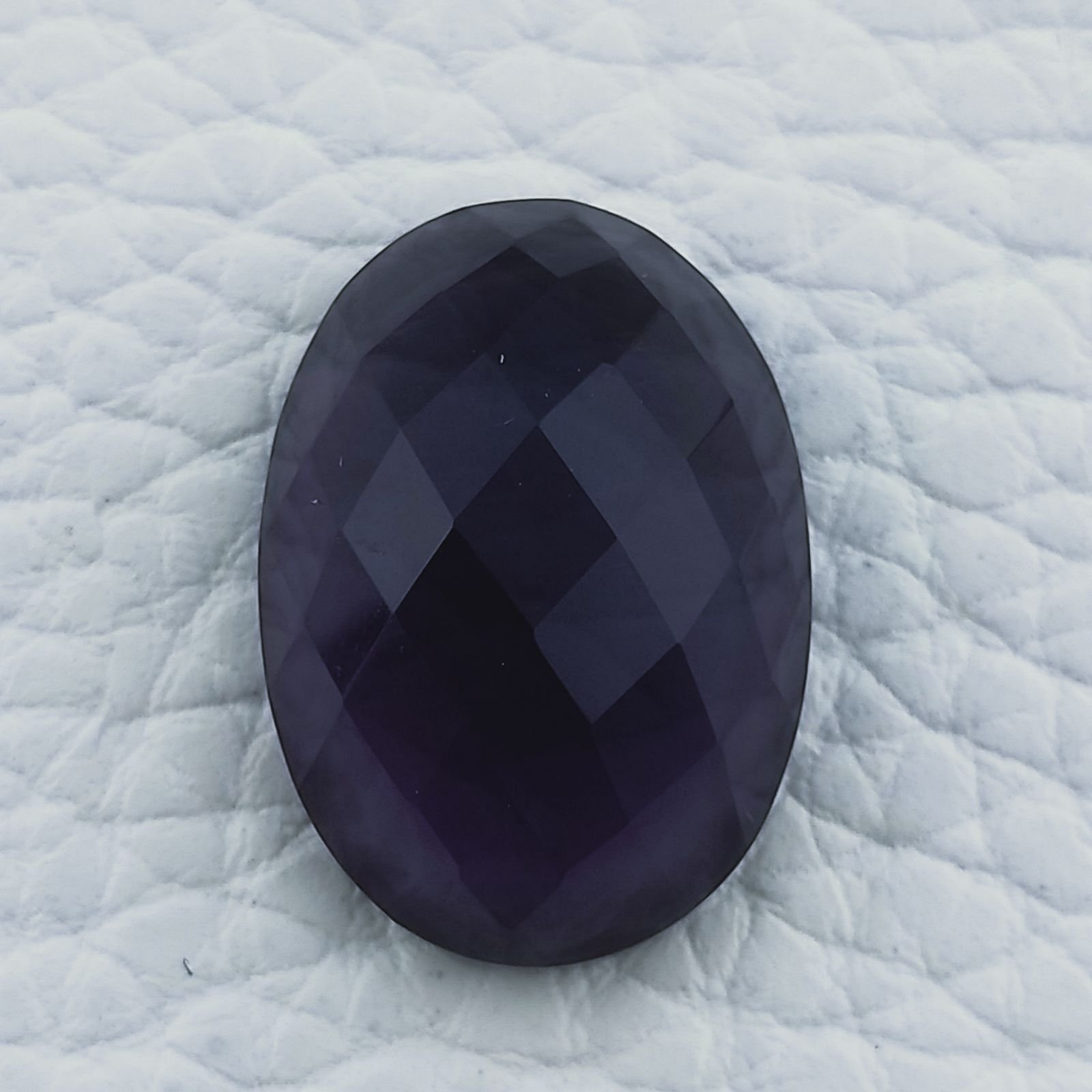 Ametista Africana Idrotermale Forma Ovale Piatto Cabochon Sfaccettata Fatto a Mano 22X16X9mm 21,50 Carati 1pz