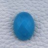 Calcedonio Azzurro-Verde Forma Ovale Piatto Cabochon Sfacettato Fatto a Mano 21X16X8mm 19,90 Carati 1pz