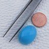 Calcedonio Azzurro-Verde Forma Ovale Piatto Cabochon Sfacettato Fatto a Mano 21X16X8mm 19,90 Carati 1pz