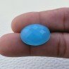 Calcedonio Azzurro-Verde Forma Ovale Piatto Cabochon Sfacettato Fatto a Mano 21X16X8mm 19,90 Carati 1pz