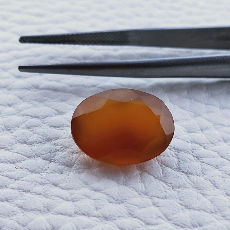 Calcedonio Giallo Taglio Ovale Sfaccettata Fatto a Mano Gemma Sciolta 15X11X6mm 8,05 Carati 1pz
