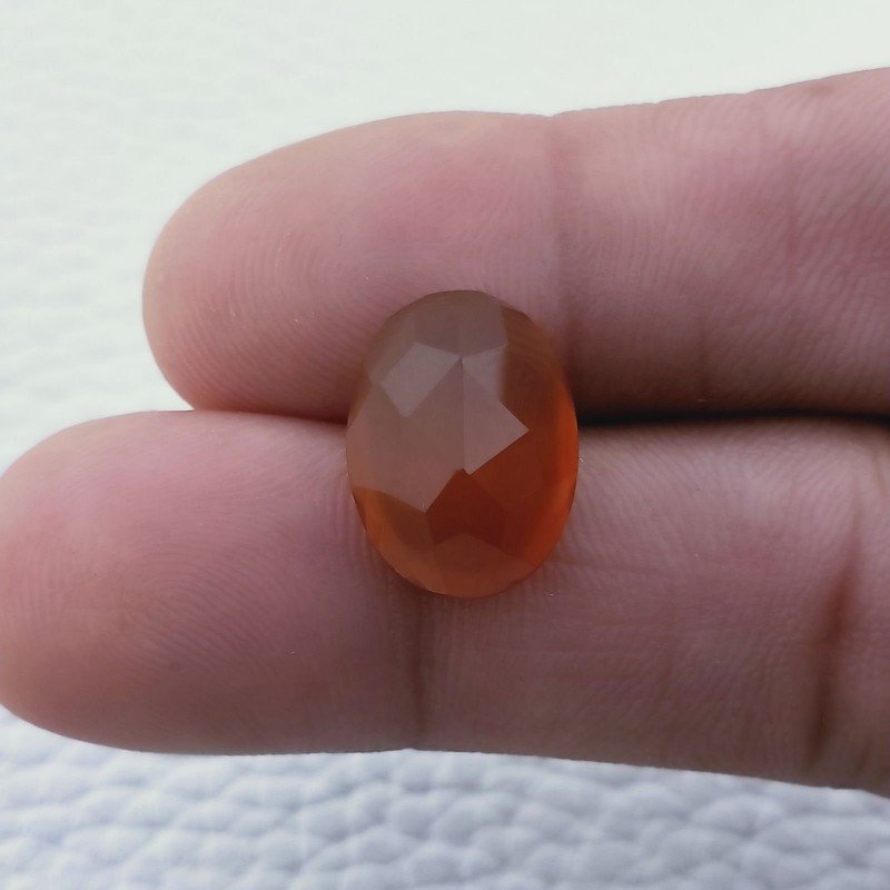 Calcedonio Giallo Taglio Ovale Sfaccettata Fatto a Mano Gemma Sciolta 15X11X6mm 8,05 Carati 1pz