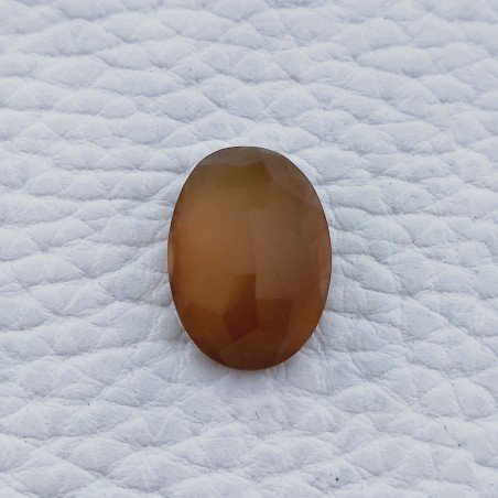 Calcedonio Giallo Taglio Ovale Sfaccettata Fatto a Mano Gemma Sciolta 18X13X7mm 10,30 Carati 1pz