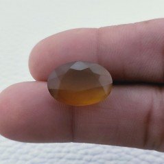 Calcedonio Giallo Taglio Ovale Sfaccettata Fatto a Mano Gemma Sciolta 18X13X7mm 10,30 Carati 1pz