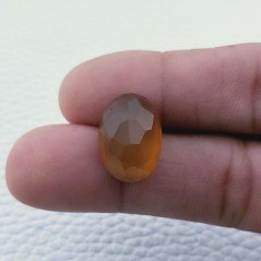 Calcedonio Giallo Taglio Ovale Sfaccettata Fatto a Mano Gemma Sciolta 18X13X7mm 10,30 Carati 1pz