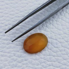 Calcedonio Giallo Taglio Ovale Sfaccettata Fatto a Mano Gemma Sciolta 17X13X5mm 8,10 Carati 1pz