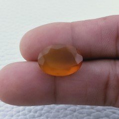 Calcedonio Giallo Taglio Ovale Sfaccettata Fatto a Mano Gemma Sciolta 17X13X5mm 8,10 Carati 1pz
