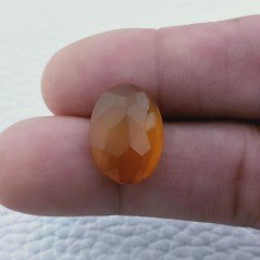 Calcedonio Giallo Taglio Ovale Sfaccettata Fatto a Mano Gemma Sciolta 17X13X5mm 8,10 Carati 1pz