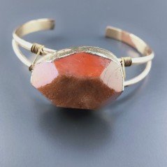 Bracciale Di Ottone Dorato Rigidi Con Druzy