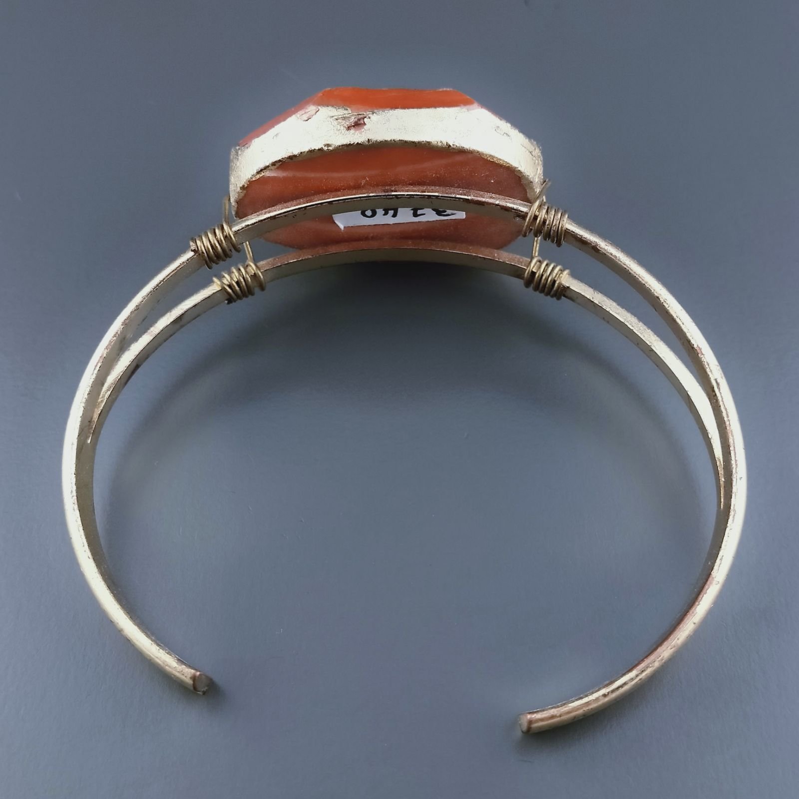 Bracciale Di Ottone Dorato Rigidi Con Druzy
