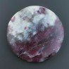 Lepidolite Naturale Forma Tondo Piatto Cabochon Liscio Fatto a Mano 36X7mm 14,77gm 1pz