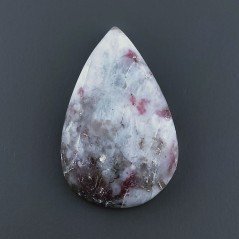 Cabochon di Lepidolite Naturale Goccia, Piatto e Liscio, 32x20x7 mm, 6,40 g, Fatto a Mano