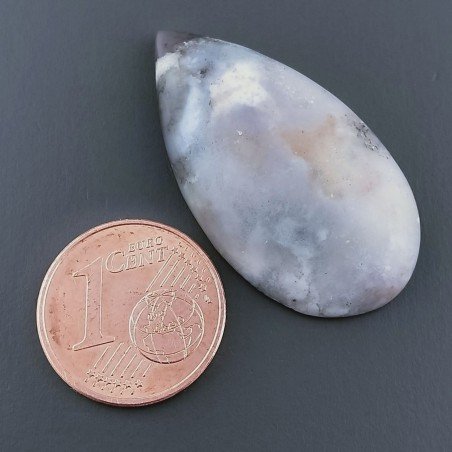 Cabochon di Lepidolite Naturale Goccia, Piatto e Liscio, 32x17x6 mm, 4,45 g, Fatto a Mano