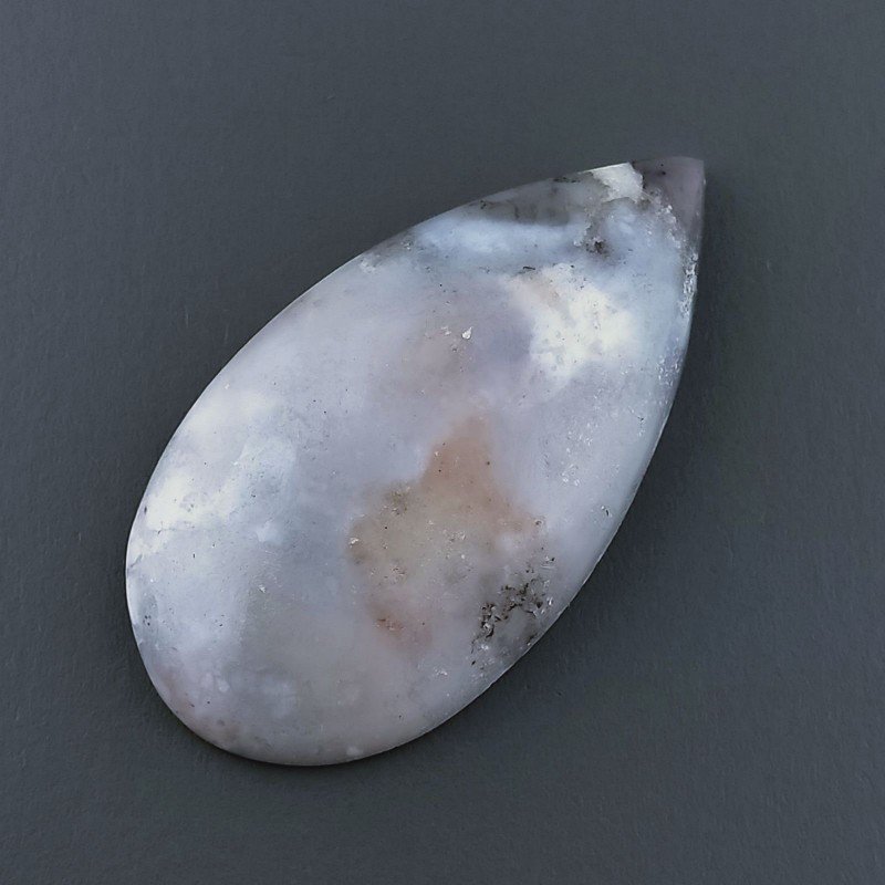 Lepidolite Naturale Forma Goccia Piatto Cabochon Liscio Fatto a Mano 32X17X6mm 4,45gm 1pz