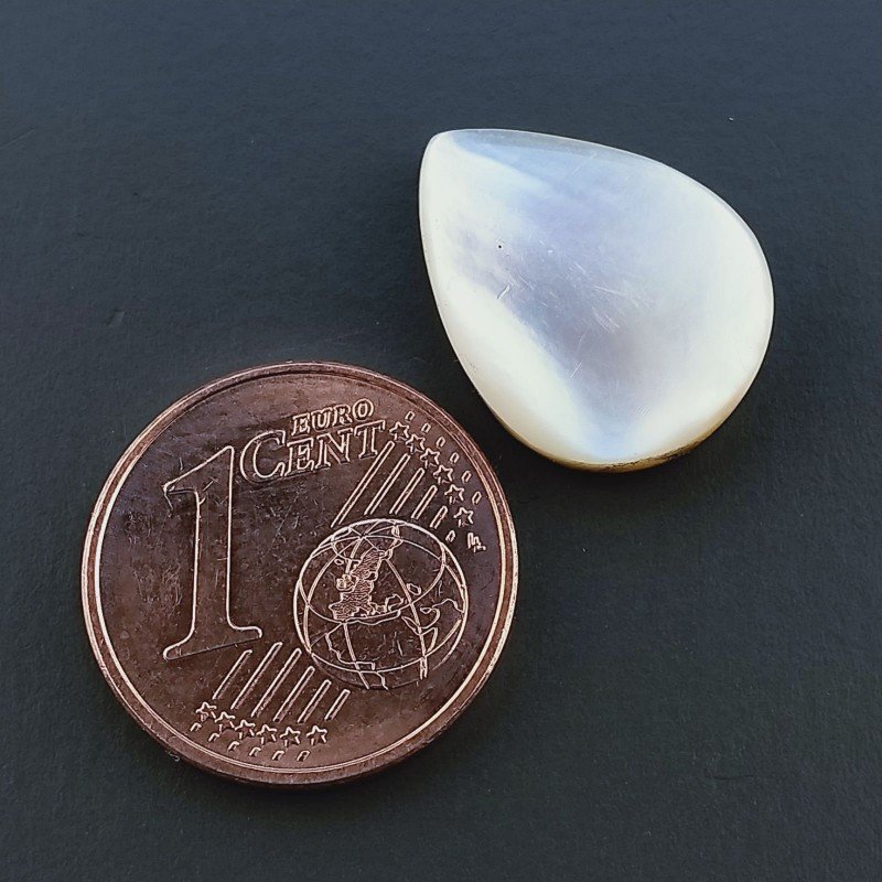 Madreperla, Forma Goccia, Piatto e Liscio, 16x12x3 mm, 5,00 ct, Fatto a Mano
