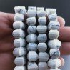 Aulite Bianca Naturale in Perline Forma Rondelle Twist Sfaccettato a Mano Foro Passante