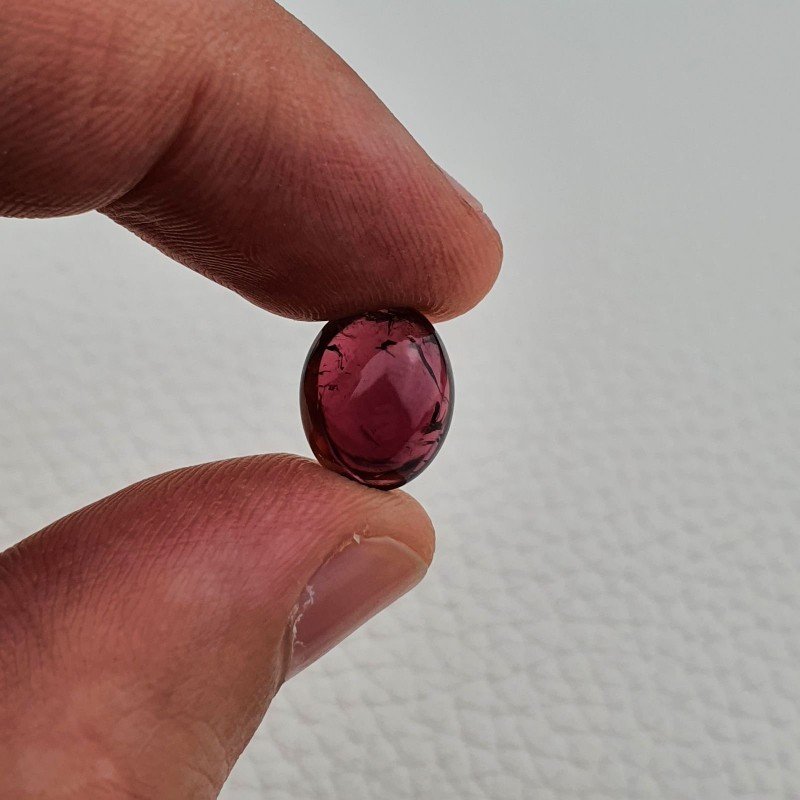 Tormalina Rosa Rubellite Naturale Forma Ovale Piatto Cabochon Liscio Fatto a Mano 12X9X6mm 5,10 ct