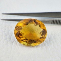 Quarzo Citrino Idrotermale Taglio Ovale Sfaccettata a Mano Gemma Sciolta 22X19X13mm 29,30 Carati 1pz