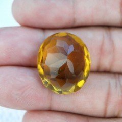 Quarzo Citrino Idrotermale Taglio Ovale Sfaccettata a Mano Gemma Sciolta 22X19X13mm 29,30 Carati 1pz