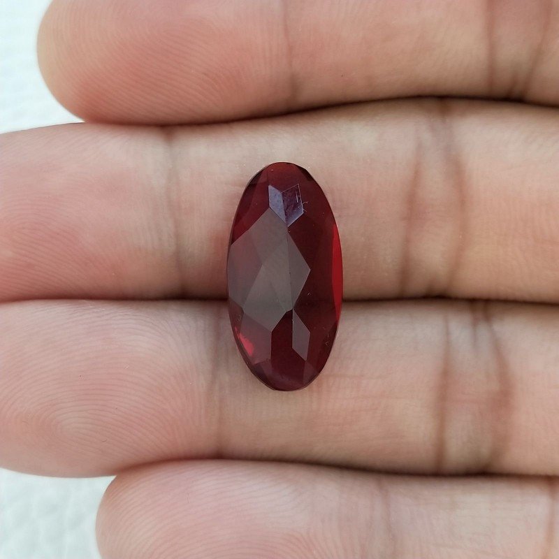 Quarzo Granato Idrotermale Taglio Ovale Sfaccettata a Mano Gemma Sciolta 19X10X6mm 7,65 Carati 1pz