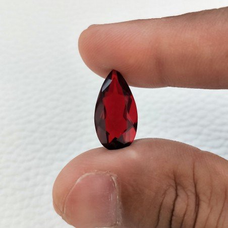 Quarzo Granato IdrotermaleTaglio Goccia Sfaccettata a Mano Gemma Sciolta 20X10X6mm 6,60 Carati 1pz
