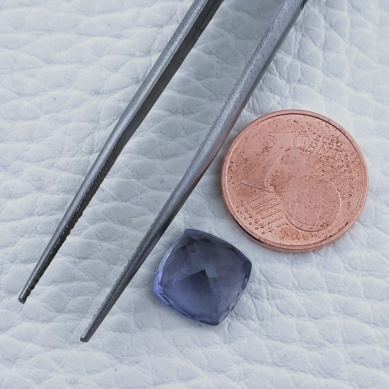 Iolite Naturale Taglio Cuscino Sfaccettata Fatto a Mano Gemma Sciolta 9X9X7mm 3,50 Carati 1pz