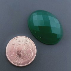 Onice Verde Forma Ovale Piatto Cabochon Sfaccettata Fatto a Mano 22X16X9mm 21,50 Carati 1pz