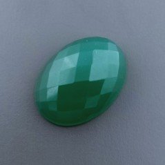 Onice Verde Forma Ovale Piatto Cabochon Sfaccettata Fatto a Mano 22X16X9mm 21,50 Carati 1pz