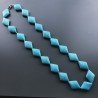 Collana girocollo aulite turchese rombo liscio 18x25 mm annodato