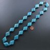 Collana girocollo aulite turchese rombo liscio 18x25 mm annodato