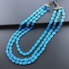 Collana pasta di turchese 3 fili ovale liscio piatto
