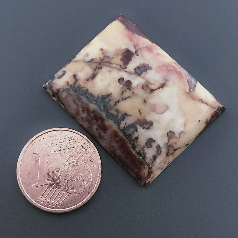 Cabochon di Diaspro Zebrato Marrone Naturale Rettangolare, Piatto e Liscio, 28x22x5 mm, 7,25 g, Fatto a Mano