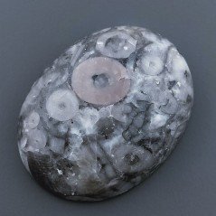 Diaspro Zebrato Marrone Naturale Forma Ovale Piatto Cabochon Liscio Fatto a Mano 27X20x7mm 7,11gm 1pz