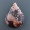 Diaspro Zebrato Marrone Naturale Forma Goccia Piatto Cabochon Liscio Fatto a Mano 27x20x7mm 9,15gm 1pz