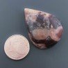Diaspro Zebrato Marrone Naturale Forma Goccia Piatto Cabochon Liscio Fatto a Mano 27x20x7mm 9,15gm 1pz